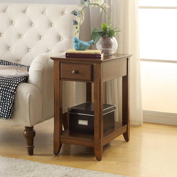ACME Bertie Walnut Accent Table Model 82836
