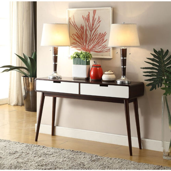 ACME Christa Espresso & White Sofa Table Model 82854
