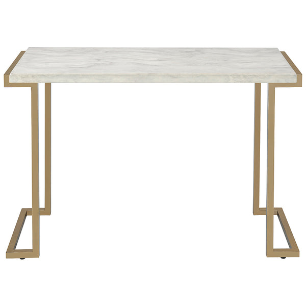 ACME Boice II Engineered Stone Top & Champagne Sofa Table Model 82873