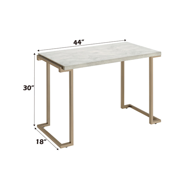 ACME Boice II Engineered Stone Top & Champagne Sofa Table Model 82873