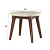 ACME Gasha White Natural Marble Top & Walnut End Table Model 82892