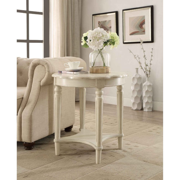 ACME Fordon Antique White End Table Model 82922