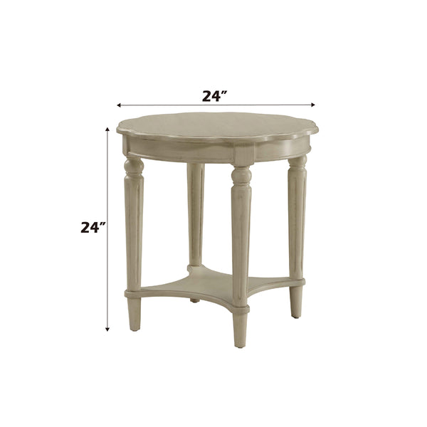 ACME Fordon Antique White End Table Model 82922