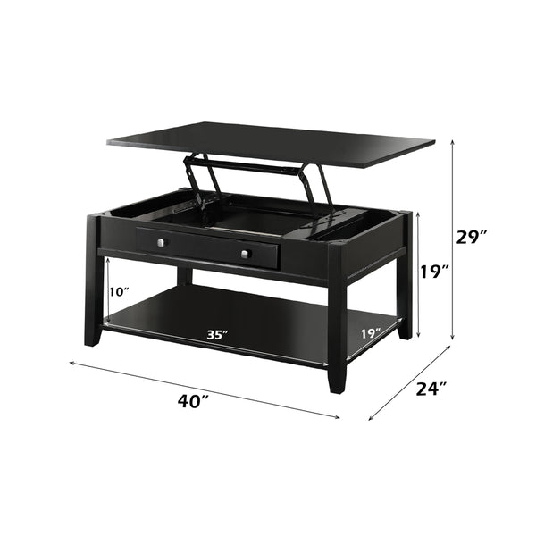 ACME Malachi Black Coffee Table with Lift Top Model 82950