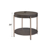 ACME Weyton Light Brown & Champagne End Table Model 82957