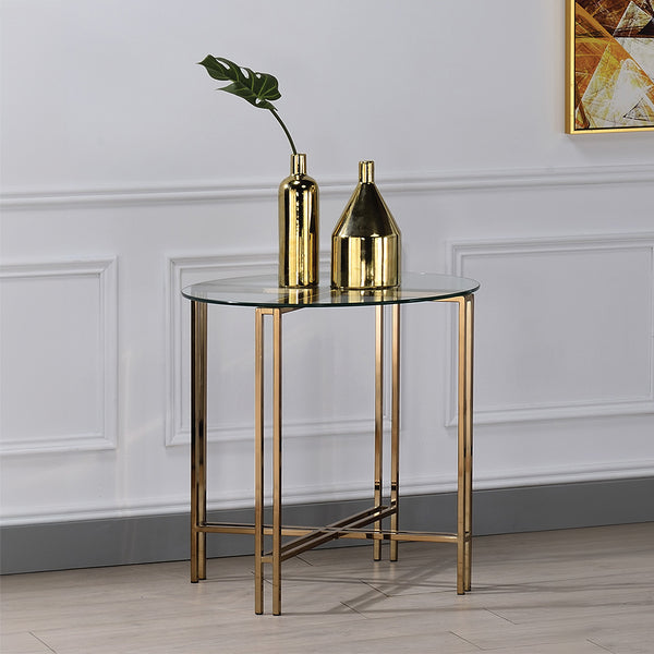 ACME Veises Champagne End Table Model 82997
