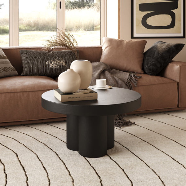 Modrest Bruni Modern Black Concrete Coffee Table Model VGGR-623840-BLK