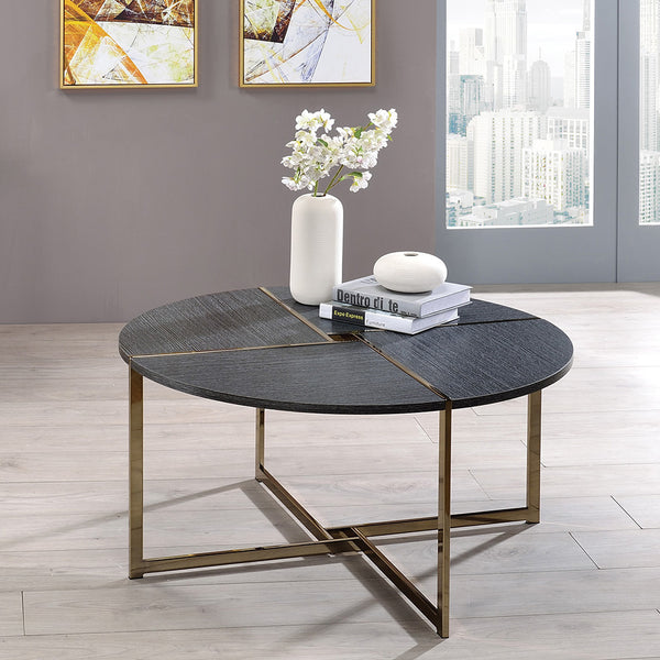 ACME Bromia Black & Champagne Coffee Table Model 83005
