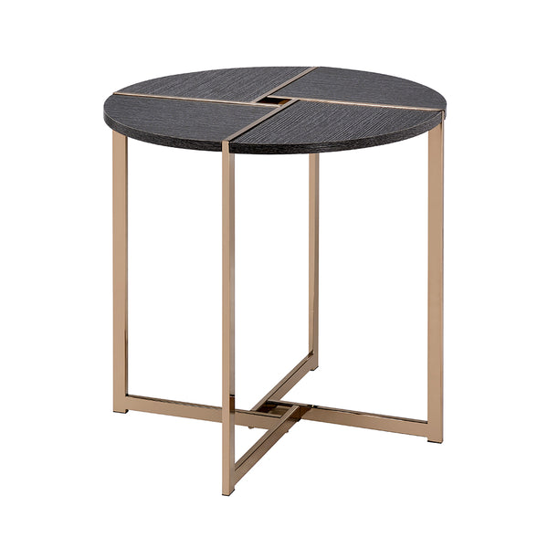 ACME Bromia Black & Champagne End Table Model 83007