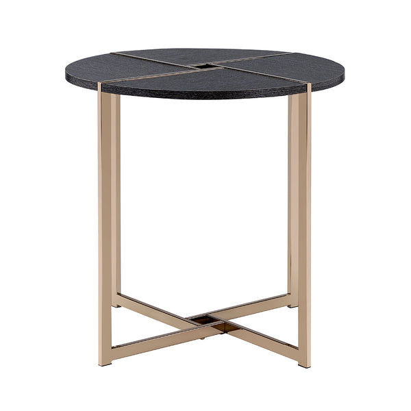 ACME Bromia Black & Champagne End Table Model 83007