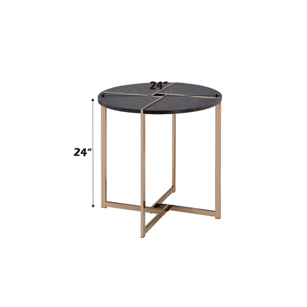 ACME Bromia Black & Champagne End Table Model 83007