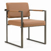 Atlan Modern Camel Vegan Leather + Dark Gold Dining Chair