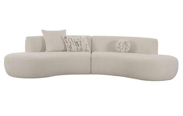 Weldon Modern Off-White Fabric Curved Sectional