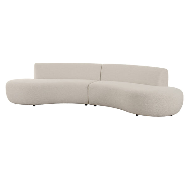 Weldon Modern Off-White Fabric Curved Sectional