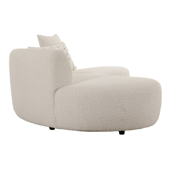 Weldon Modern Off-White Fabric Curved Sectional