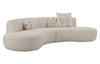 Weldon Modern Off-White Fabric Curved Sectional