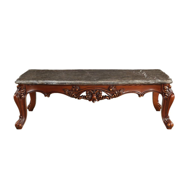 ACME Eustoma Natural Marble Top & Walnut Coffee Table Model 83065