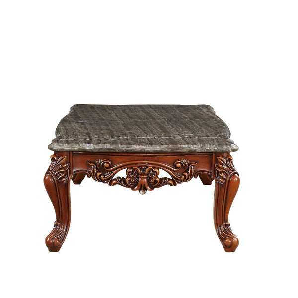 ACME Eustoma Natural Marble Top & Walnut Coffee Table Model 83065