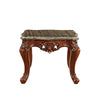 ACME Eustoma Natural Marble Top & Walnut End Table Model 83067