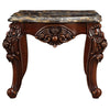 ACME Forsythia Natural Marble Top & Walnut End Table Model 83072