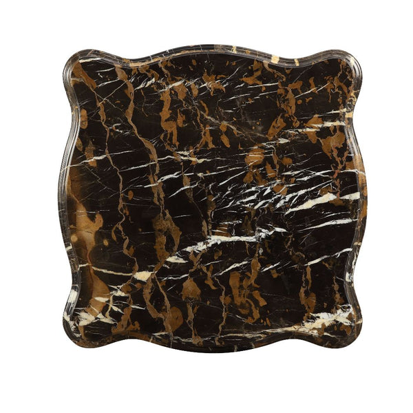 ACME Forsythia Natural Marble Top & Walnut End Table Model 83072
