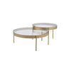 ACME Andover Clear Glass & Gold Nesting Table Set Model 83095