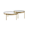 ACME Andover Clear Glass & Gold Nesting Table Set Model 83095
