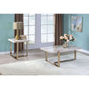 ACME Feit Engineered Stone Top & Champagne Coffee Table Model 83105