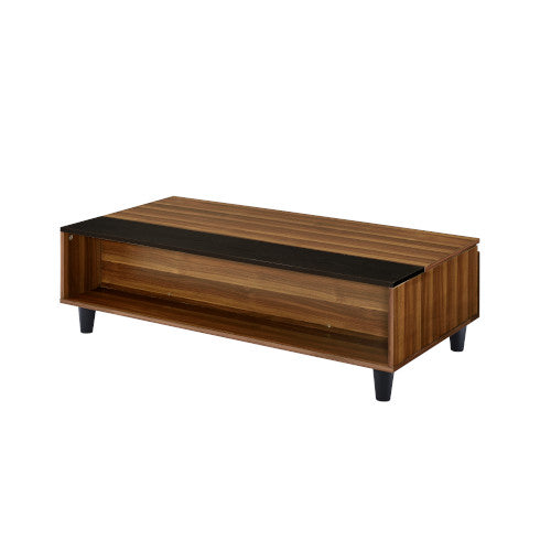 ACME Avala Walnut & Black Coffee Table with Lift Top Model 83140