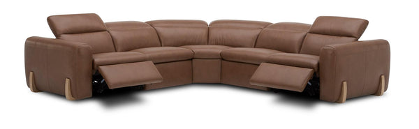 Divani Casa Conrad Modern Brown Leather Sectional Sofa With 3 Recliners Model VGKV-KM.856-BRN