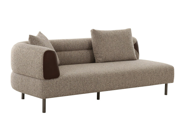 Plume Modern Brown Fabric Sectional Sofa