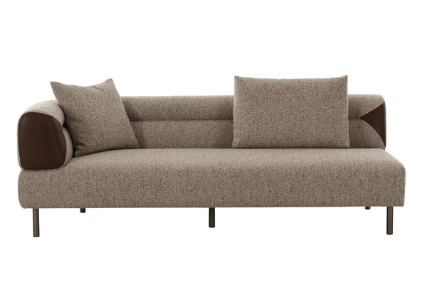 Plume Modern Brown Fabric Sectional Sofa