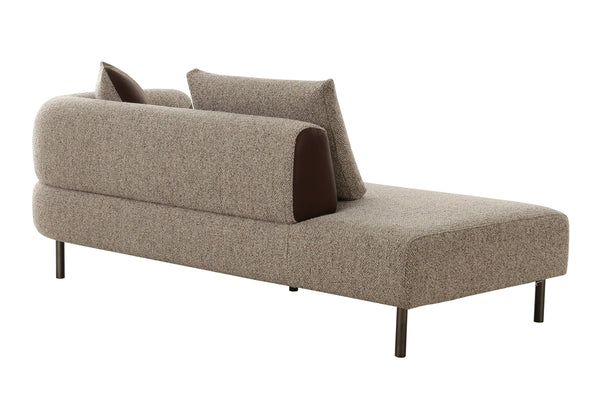 Plume Modern Brown Fabric Sectional Sofa