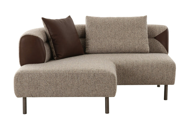 Divani Casa Plume Modern Brown Fabric Sectional Sofa Model VGOD-ZW-24014-BRN