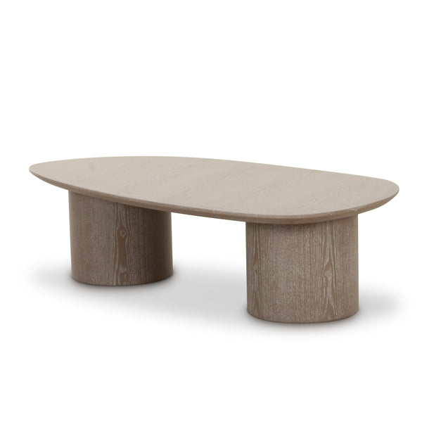 Modrest Connie Modern White Oak Oval Coffee Table Model VGOD-LZ-370C-A