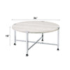 ACME Brecon White Oak & Chrome Coffee Table Model 83210