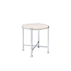 ACME Brecon White Oak & Chrome End Table Model 83212