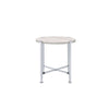 ACME Brecon White Oak & Chrome End Table Model 83212