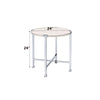 ACME Brecon White Oak & Chrome End Table Model 83212