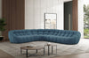 Yolonda Dark Teal Fabric Sectional Sofa