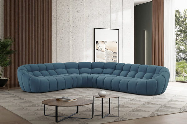 Divani Casa Yolonda Dark Teal Fabric Sectional Sofa Model VGEV-2126B-TEAL-SECT