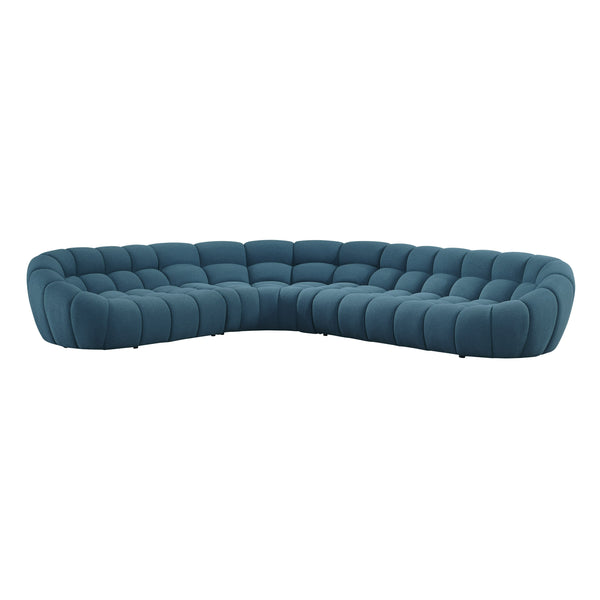 Yolonda Dark Teal Fabric Sectional Sofa