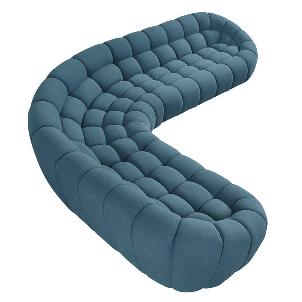 Yolonda Dark Teal Fabric Sectional Sofa