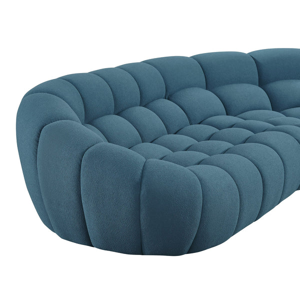 Yolonda Dark Teal Fabric Sectional Sofa