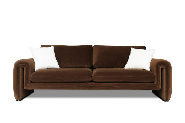 Bentley Modern Brown Velvet Sofa Set