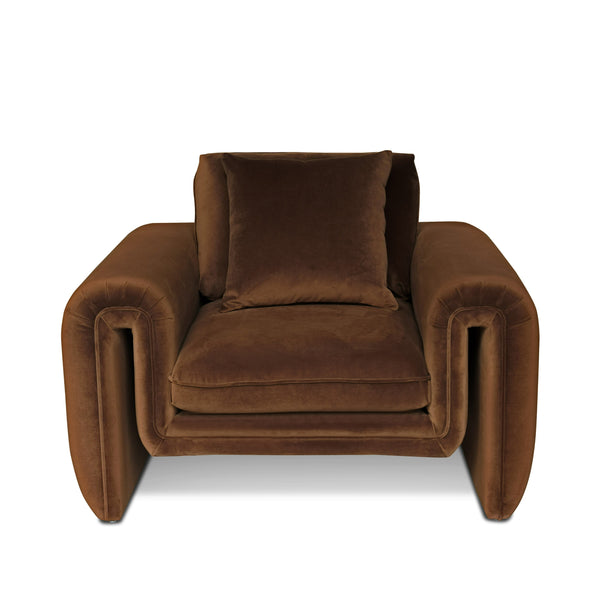 Divani Casa Bentley Modern Brown Velvet Sofa Set Model VGAH-AG146-SET-BRN