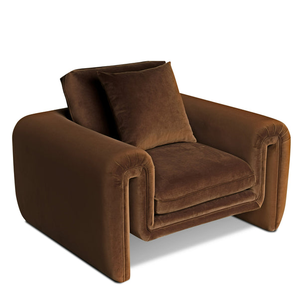 Divani Casa Bentley Modern Brown Velvet Sofa Set Model VGAH-AG146-SET-BRN