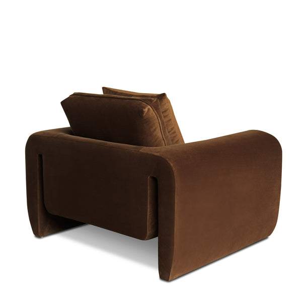 Divani Casa Bentley Modern Brown Velvet Chair Model VGAH-AG146-1-BRN