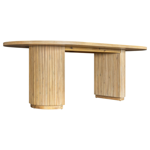 Modrest Jacobson Modern Natural Acacia Oval Large Dining Table Model VGWD-LYO-DT22