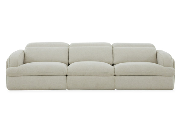 Divani Casa Ambler Modern Off White Fabric Sofa With 2 Power Recliners Model VGKV-KM.6629-SOFA-LINEN